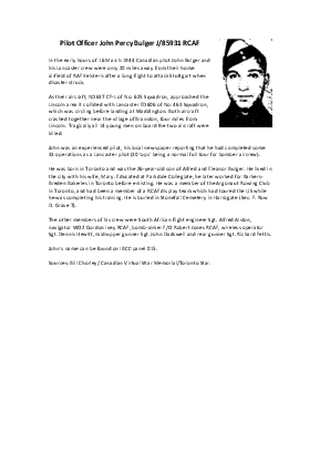 A preview of a PDF biography for Bulger, John Percy